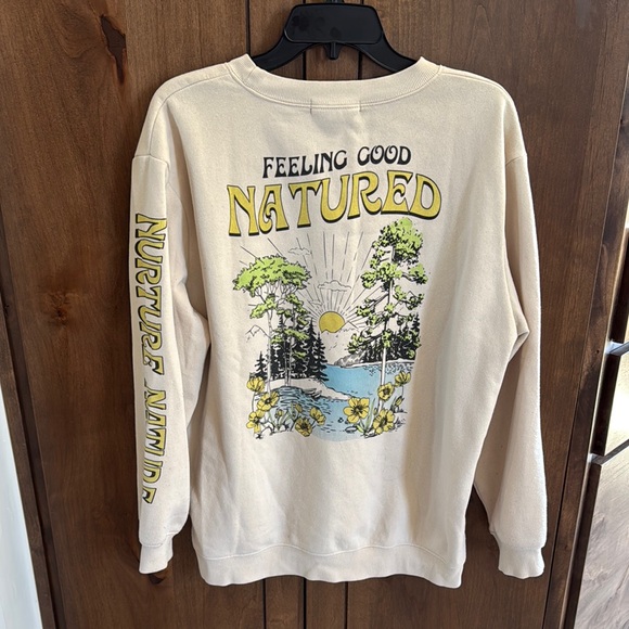 Women's Cream Sweatshirt- Floral Nurture Nature Design - Picture 3 of 4
